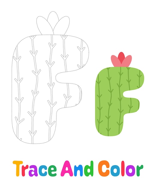 Alphabet F tracing worksheet for kids