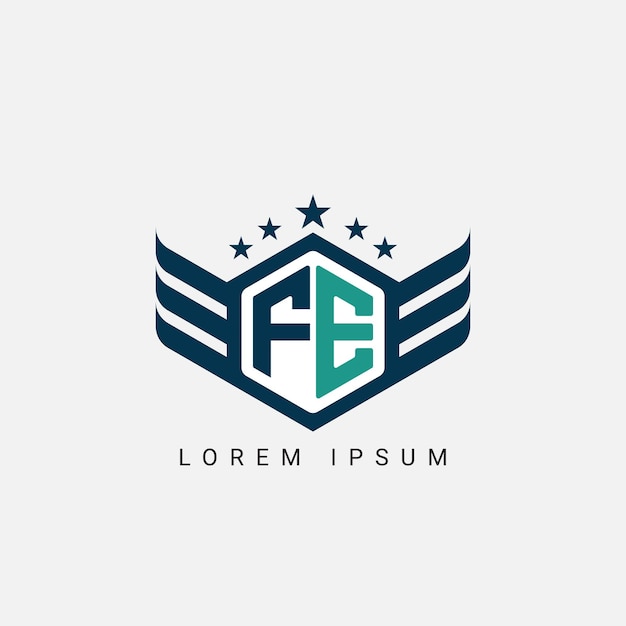 alphabet fe illustration monogram vector logo template