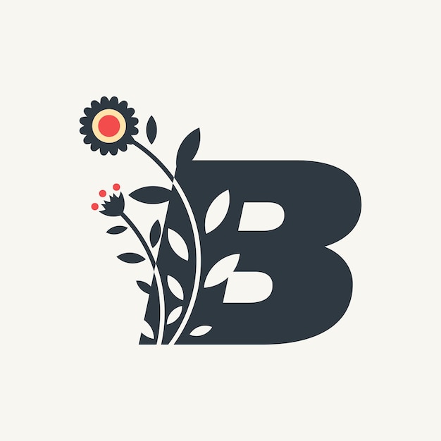 Vettore alfabeto fiore b
