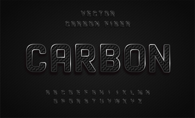 Alphabet font, Carbon effect