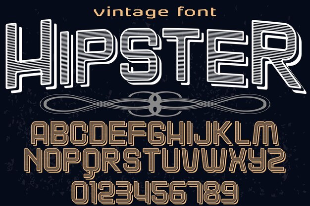 Premium Vector | Alphabet font design hipster
