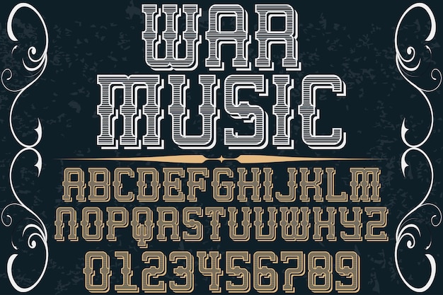 Alphabet font design war music