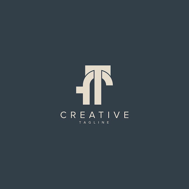 alphabet ft tf letter modern monogram style logo vector element