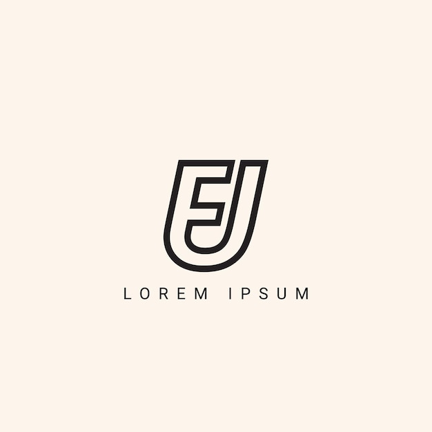 Alphabet FU or UF illustration monogram vector logo template