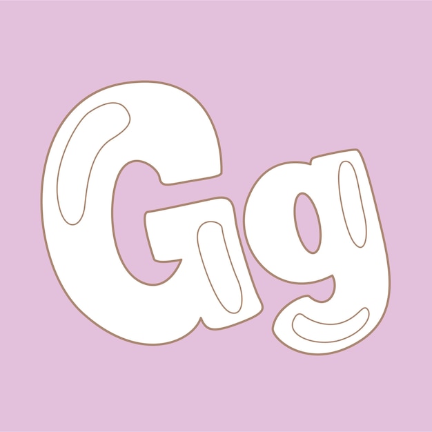 Vector alphabet g for digital stamp