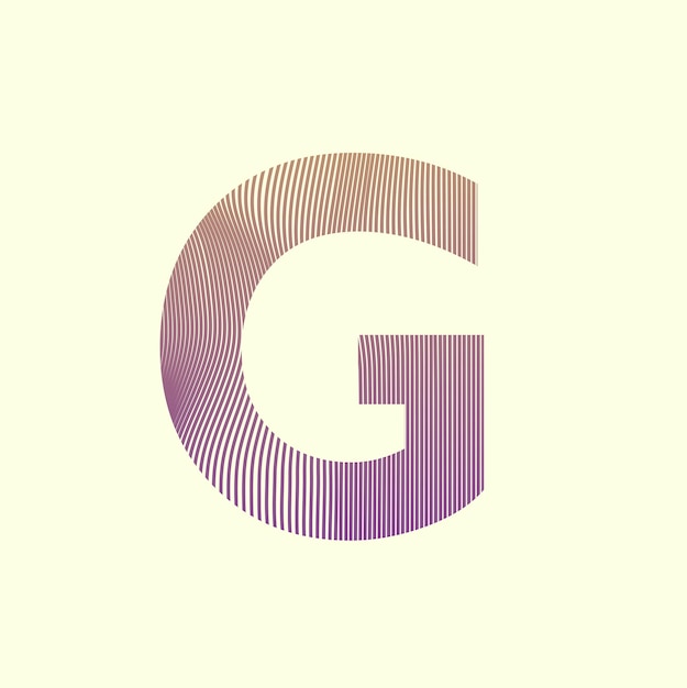 Alphabet G in mesh design premium vector illustration