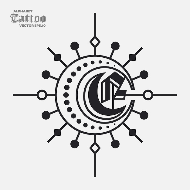 アルファベット G タトゥー ロゴ
