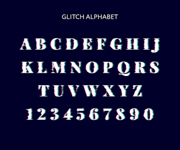 Glitch alphabet