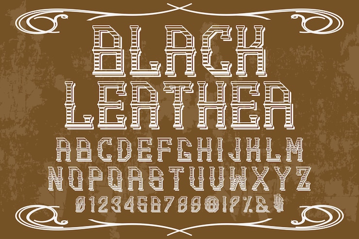 Vector alphabet graphic style black