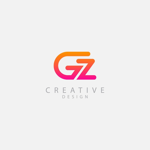 Alphabet gz zg monogram icon logo template.