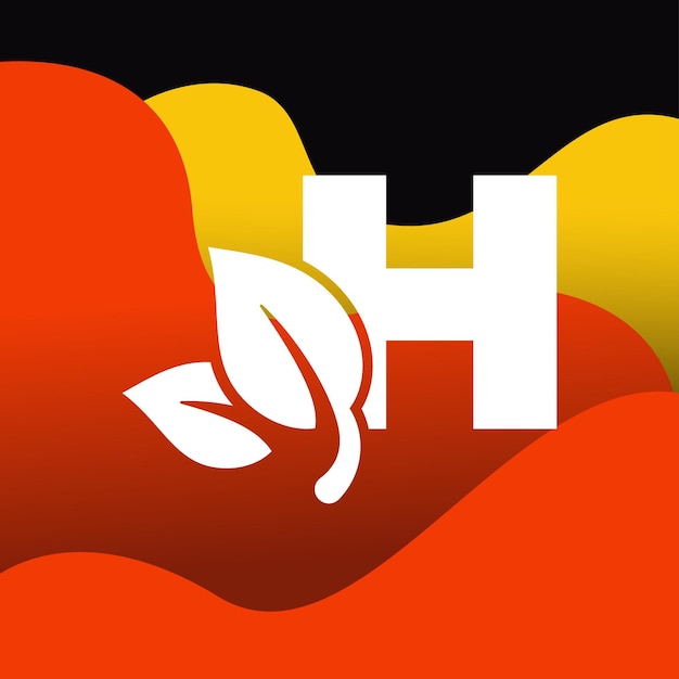 Alphabet H Leaf Logo