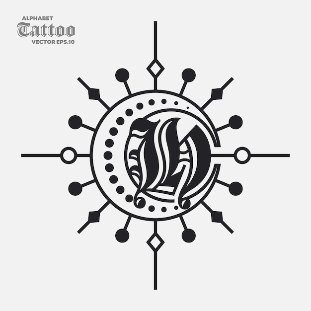 Alphabet H Tattoo Logo