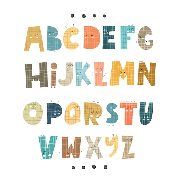 Vettore carattere di disegno a mano alfabeto