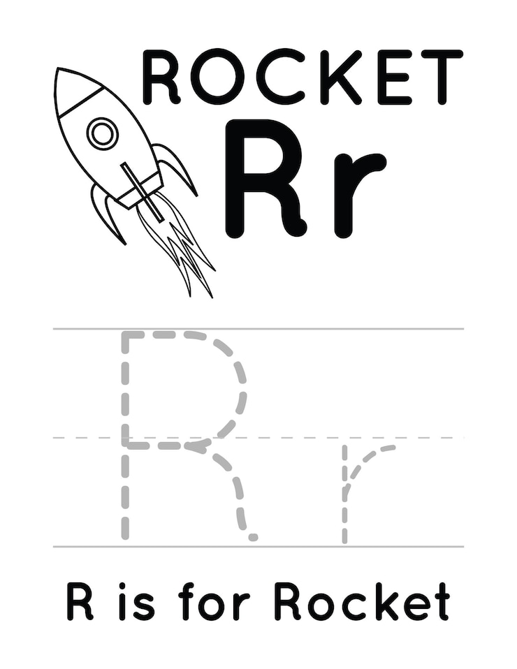 Vector alphabet handwriting practice worksheet for kids