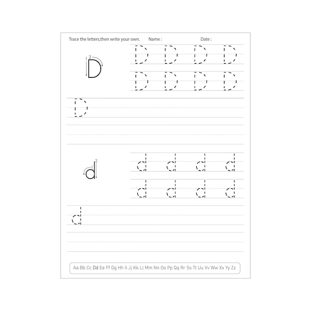 Alphabet Handwriting Practice Worksheets For Kindergarten