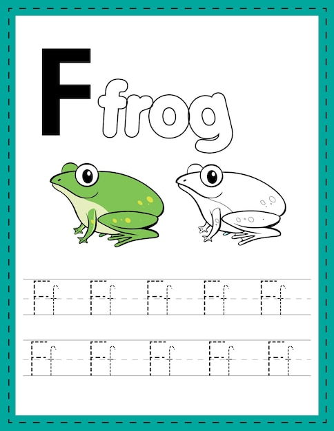 Alphabet handwriting word tracing and coloring worksheets