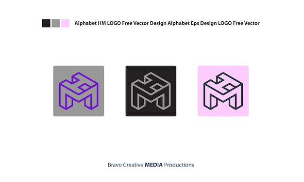 Алфавит HM ЛОГОТИП Бесплатный векторный дизайн Алфавит Eps Дизайн ЛОГОТИП Бесплатный вектор
