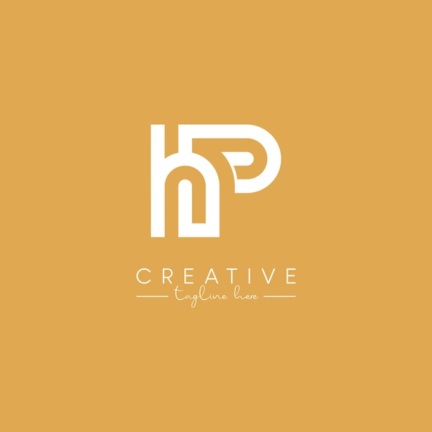 알파 HP PH 글자 예술적 로고 디자인 초기 기반 터