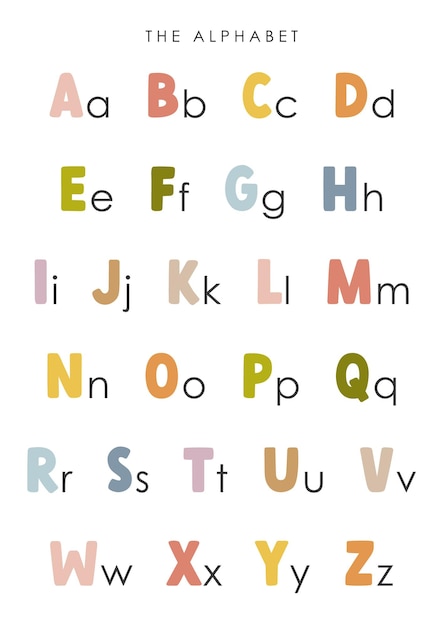 Alphabet illustration educational material kids vector kindergarten illustration
