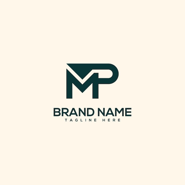 alphabet initial letter mp pm logo design template vector