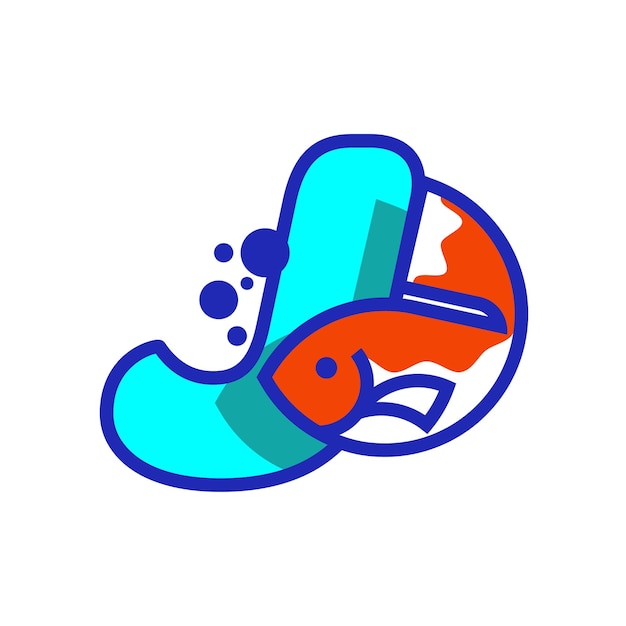 Alphabet J Fish Logo