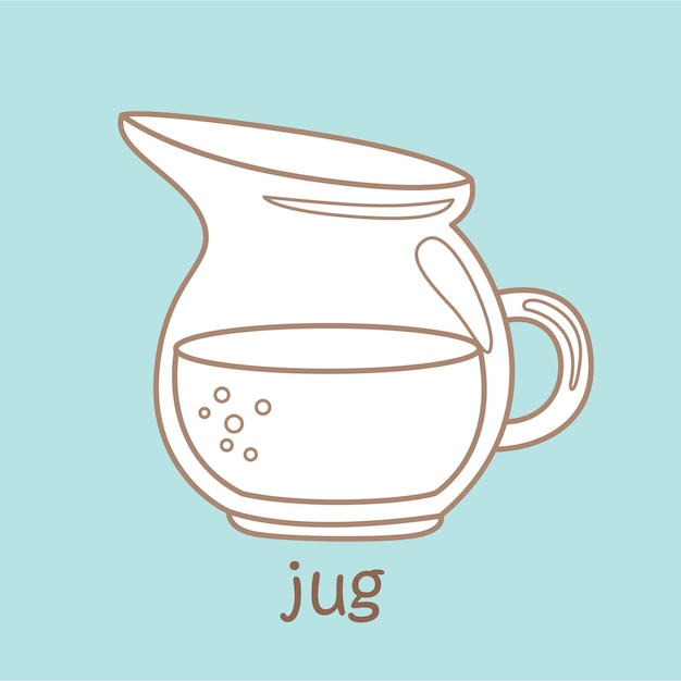 Alphabet J For Jug Vocabulary DIgital Stamp