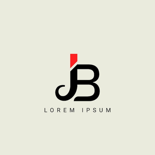 Vector alphabet jb or bj illustration monogram vector logo template