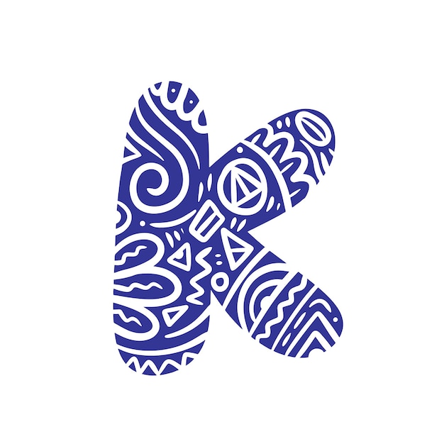 Alphabet K ethnic style