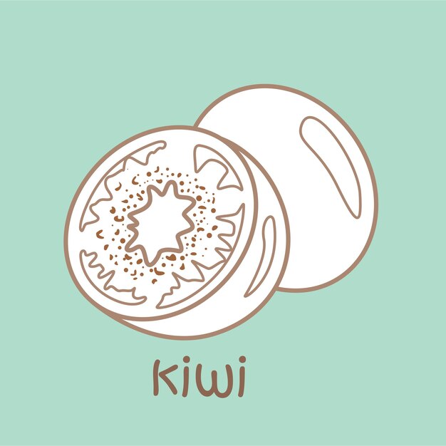 Alphabet K For Kiwi Vocabulary Digital Stamp Outline