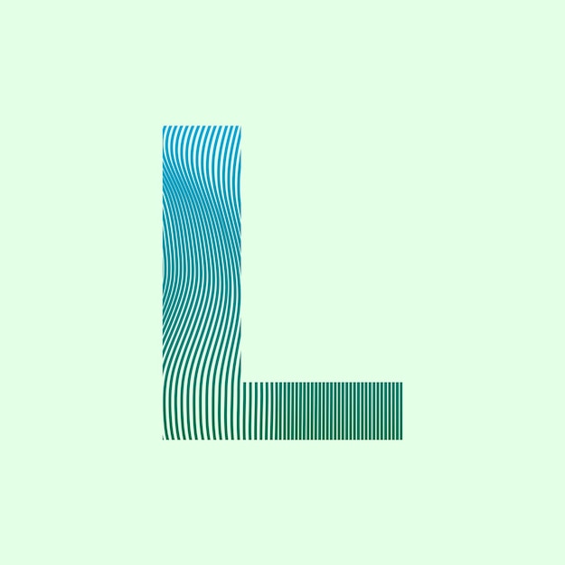 Alphabet L in mesh design premium vector illustration