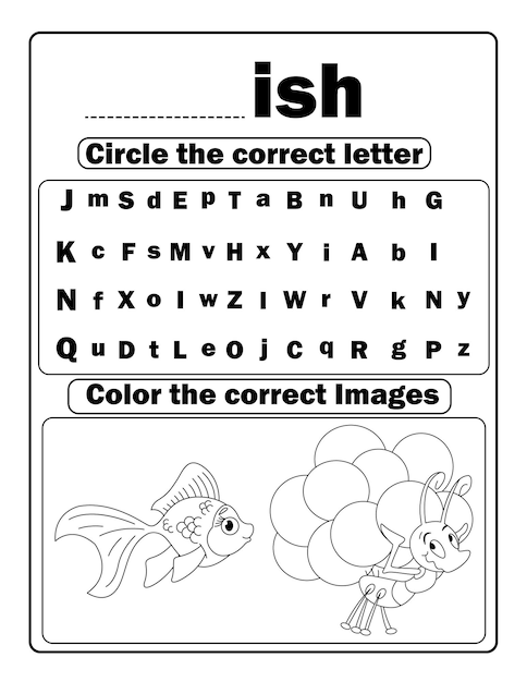 alphabet learning coloring pages with cute things