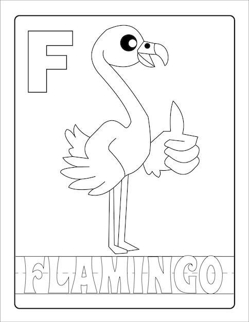 Alphabet learning with birds and name coloring page