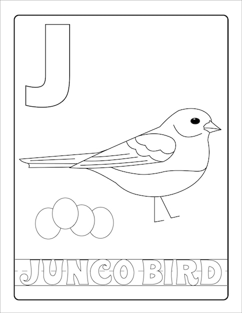 Alphabet learning with birds and name coloring page