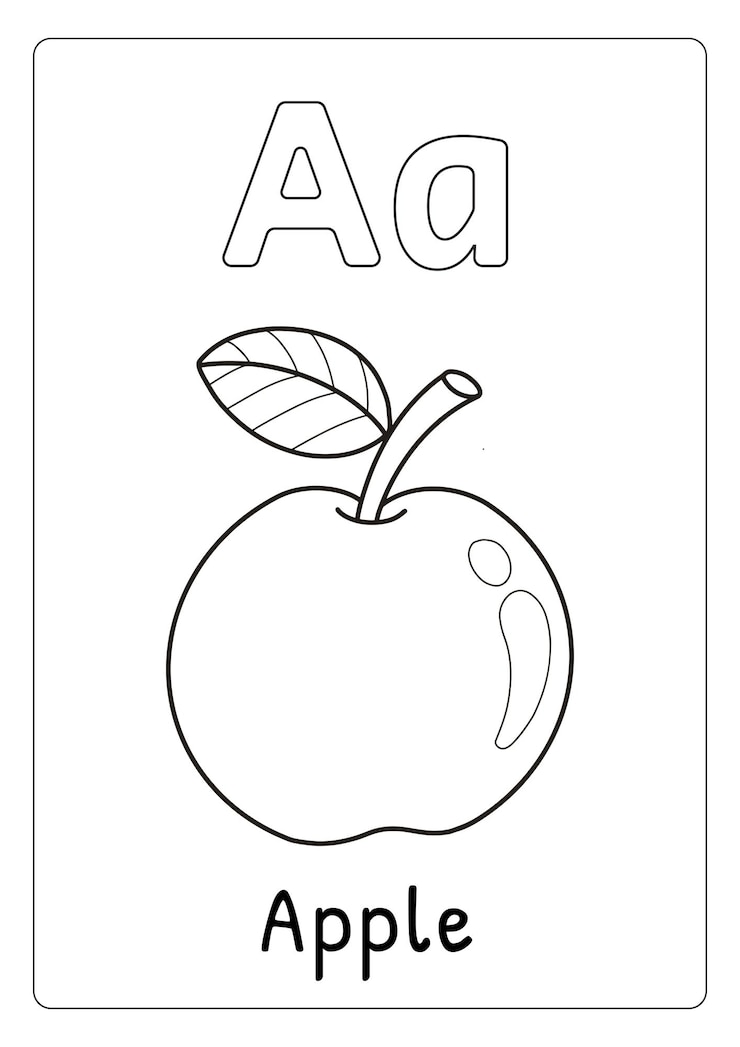 Vector 子供のためのリンゴの着色ページのアルファベット文字a