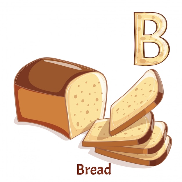 Vector alphabet letter b of bread