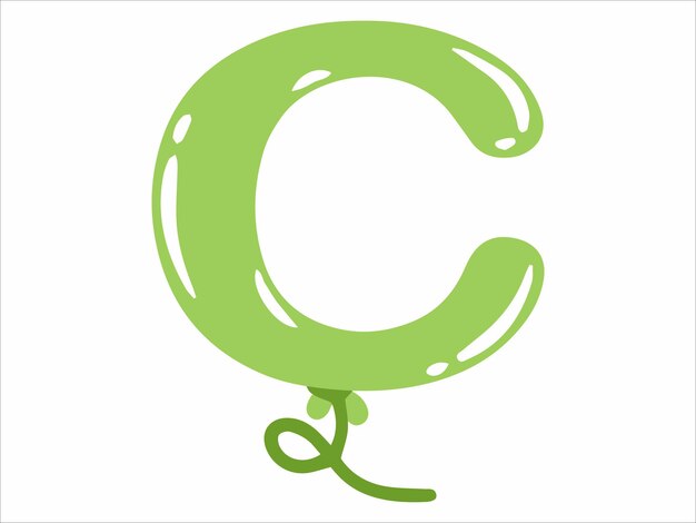 Vector alphabet letter c with balloon illustration