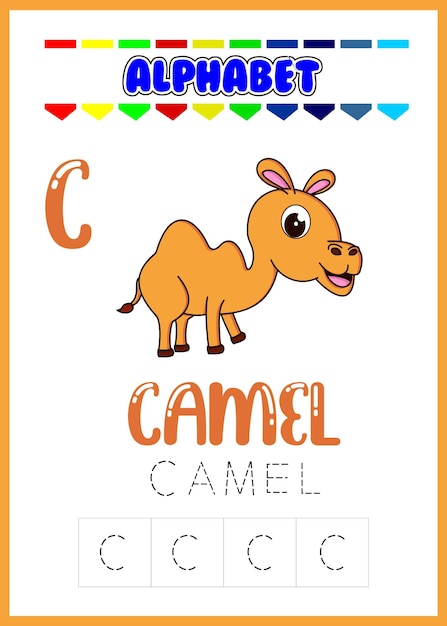 Alphabet letter c with camel