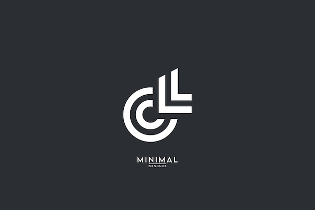 Alphabet letter CL LC icon logo vector