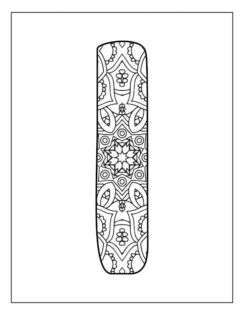 Alphabet letter coloring page for kdp interior