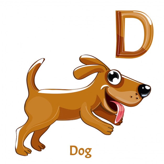 Alphabet, letter D of dog