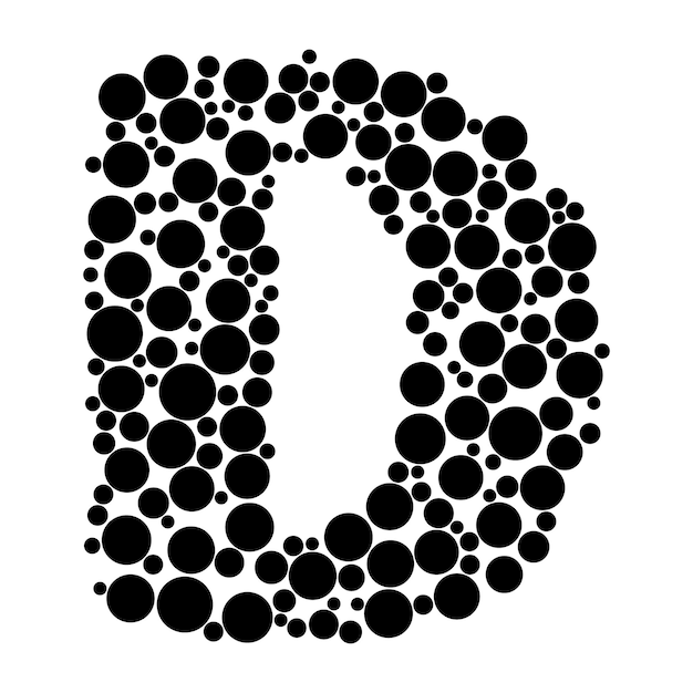 Алфавитная буква d в современном стиле