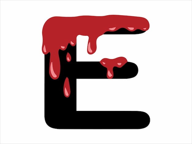 Alphabet Letter E with Blood Illustration