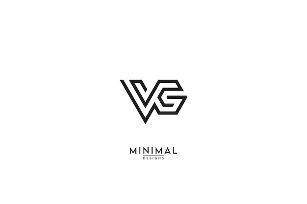 Vettore alfabeto lettera gv vg logo icona design con colore nero sfondo bianco elemento vettoriale