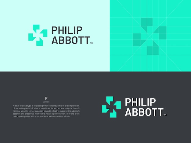 Vector alphabet letter icon logo p