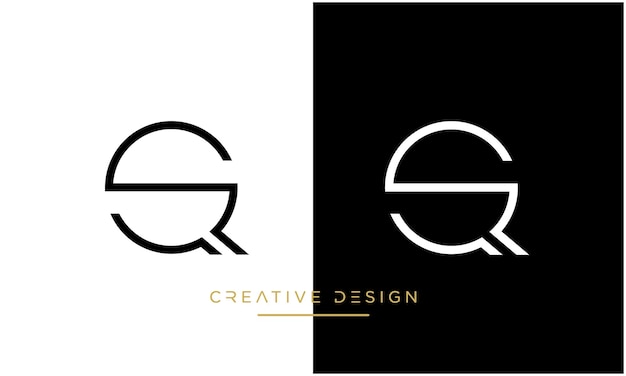 Alphabet letter icon logo QS or SQ