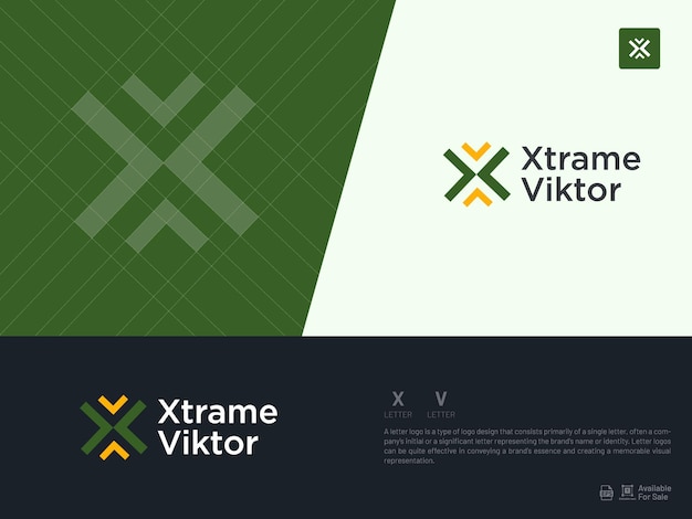 Vector alphabet letter icon logo x v xv vx