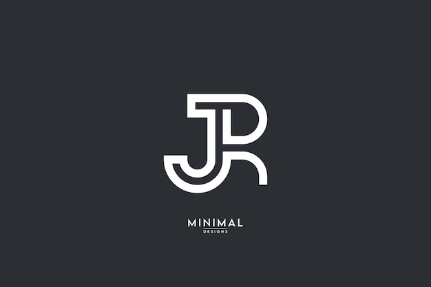 Vector alphabet letter jr rj icon logo vector