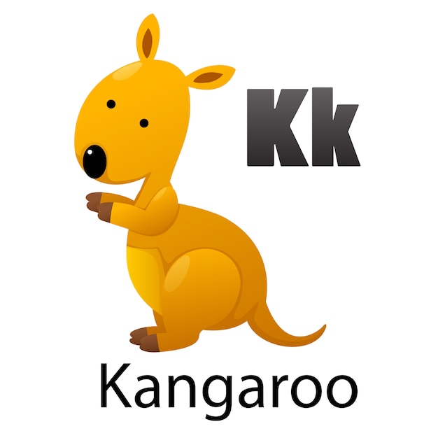 Alphabet letter K-Kangaroo