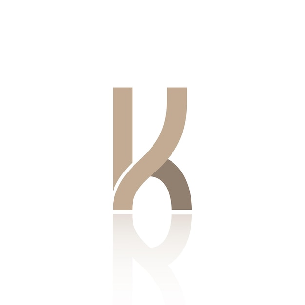 Alphabet Letter K Logo Design With Glossy Reflection Vector Icon Illustration Elegant Minimal Letter Symbol