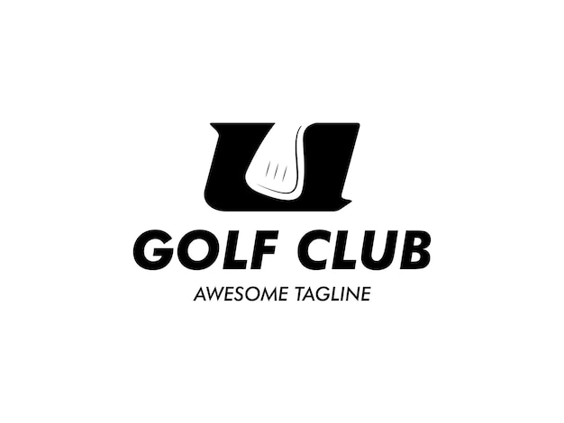 알파 글자 로고 U For Golf 로고 디자인 템플릿 로고 골프 챔피언십